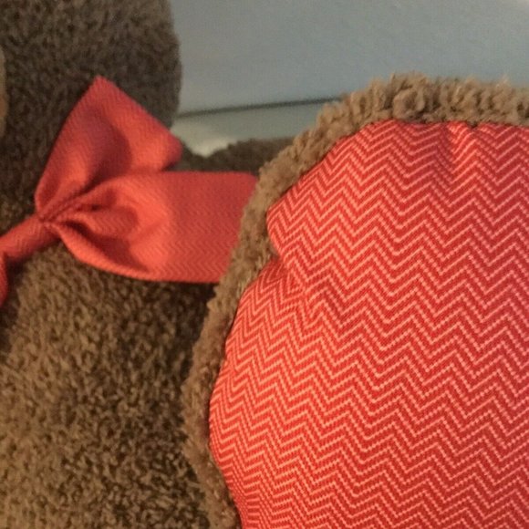 Hugfun Big Teddy Bear Plush Brown Red 22” With Plaid Bow Stuffed Animal lovey - Picture 3 of 7